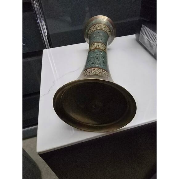 Kashmiri Meenakari brass vase - Picture 4 of 5